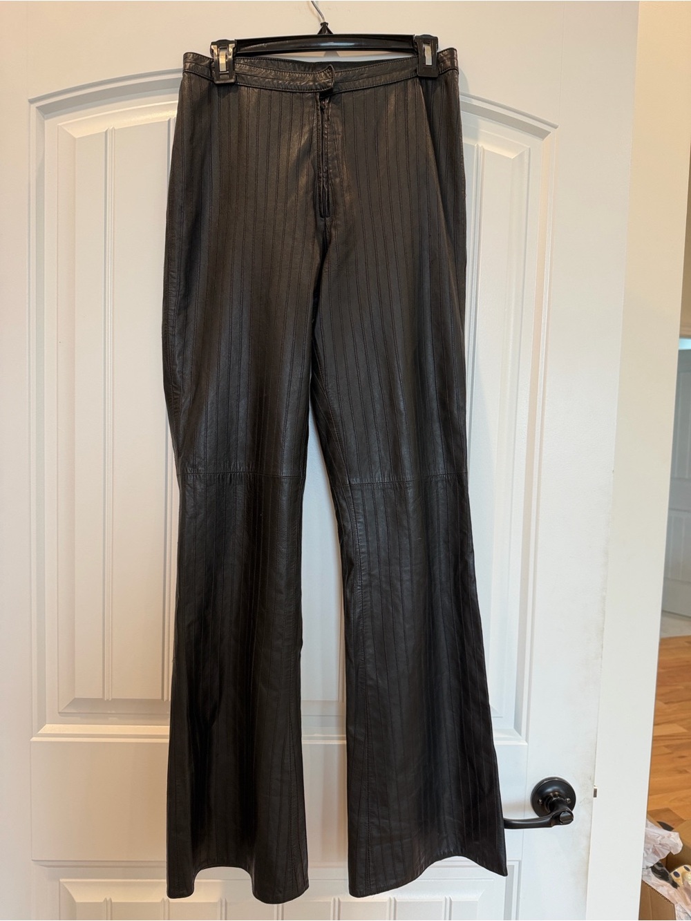 Cache y2k vintage style Black 100% Leather Flared Pants - Picture 9 of 9